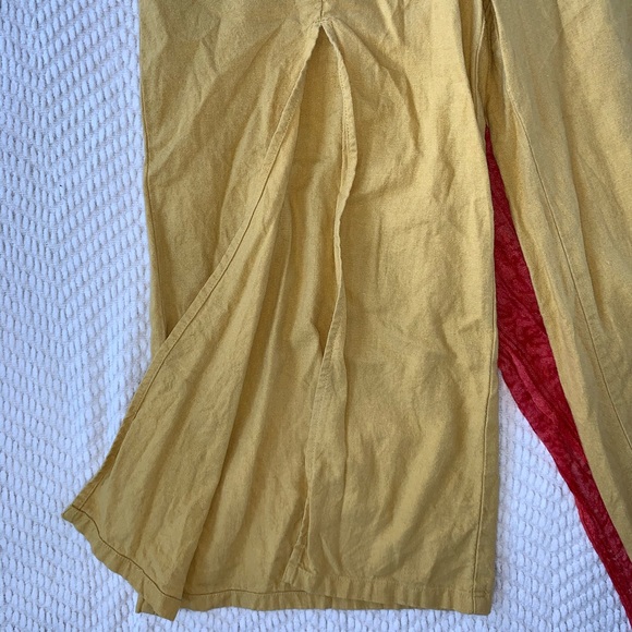 BP. Split Front Wide Leg Crop Pants Yellow Size S - Picture 9 of 16